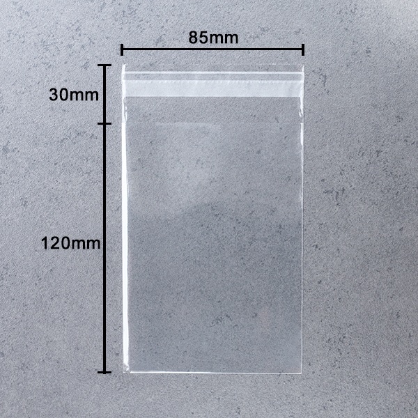 30mm Cello cellophane small display bags peel & seal flap size 75mm x 65mm 